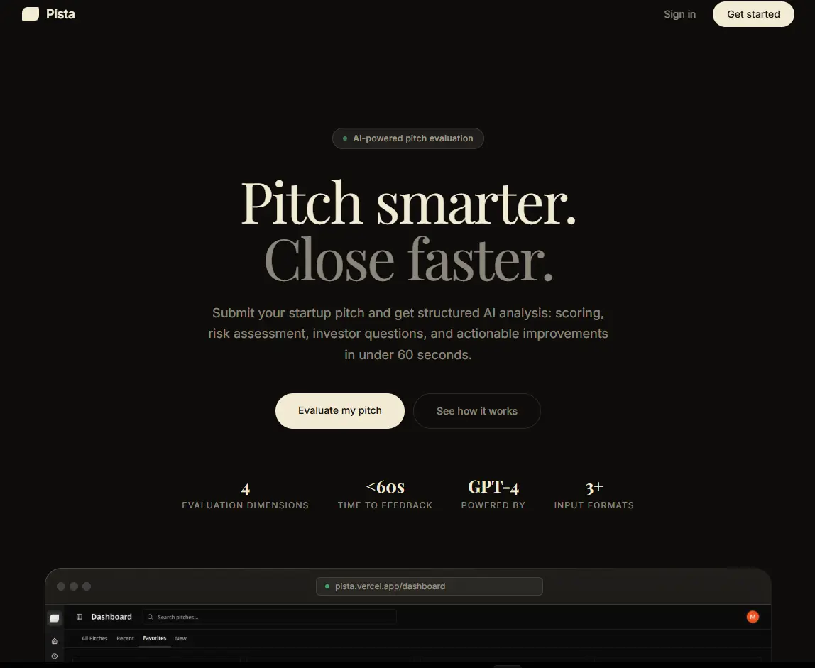 Pista - GenAI Startup Pitch Evaluator